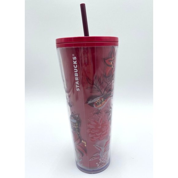 Starbucks Holiday 2022 Red Marble ‘Enchanted Forest Pearl’ Floral Tumbler Points - Picture 3 of 4